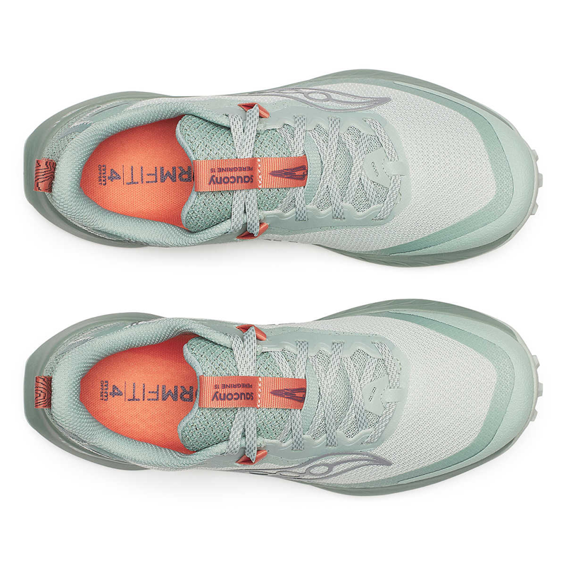 Saucony Peregrine 15 Women's Trail Running Shoe in Mist/Aloe-1
