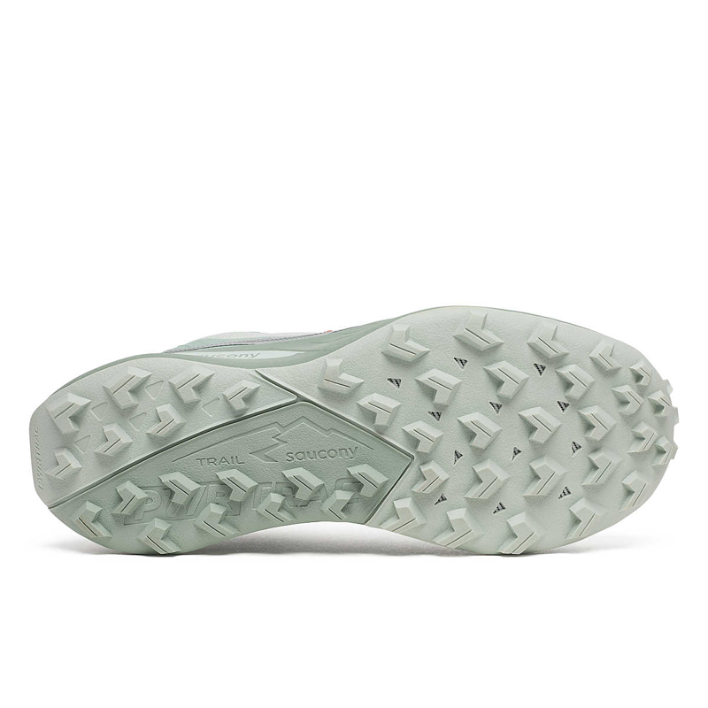 Saucony Peregrine 15 Women's Trail Running Shoe in Mist/Aloe-2