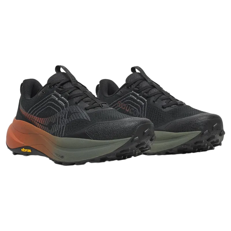 Saucony Xodus Ultra 4 Men's Trail Running Shoe in Black/Rust-4