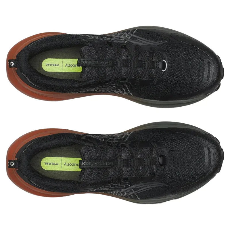 Saucony Xodus Ultra 4 Men's Trail Running Shoe in Black/Rust-2