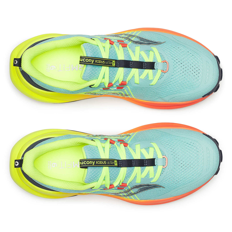 Saucony Xodus Ultra 4 Women's Trail Running Shoe in Splash/Fire-1