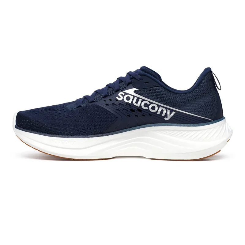 Saucony Ride 17 Men's Road Running Shoe in Navy/Gum-3