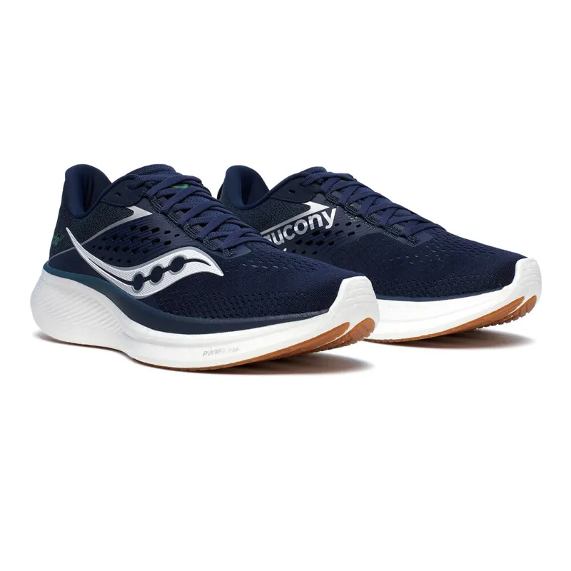 Saucony Ride 17 Men's Road Running Shoe in Navy/Gum-5
