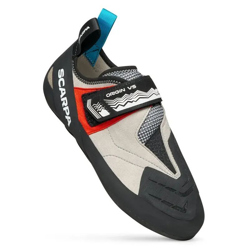 Scarpa Origin VS Unisex Climbing Shoe in Light Gray/Red-4