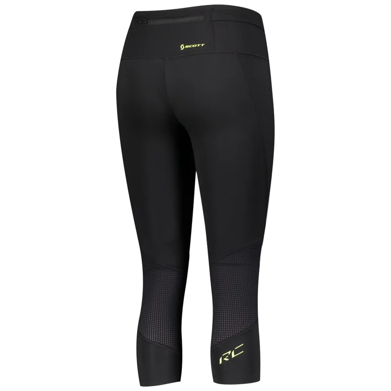 Scott RC Run Women's Running 3/4 Tight in Black/Yellow-1
