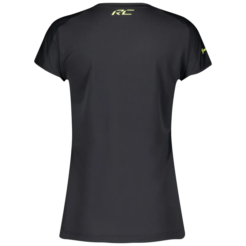 Scott RC Run Team S/SL Womens Running T-Shirt in Black/Yellow-1