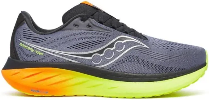 Saucony Ride 18 Men's Road Running Shoe in Shadow /ViZi