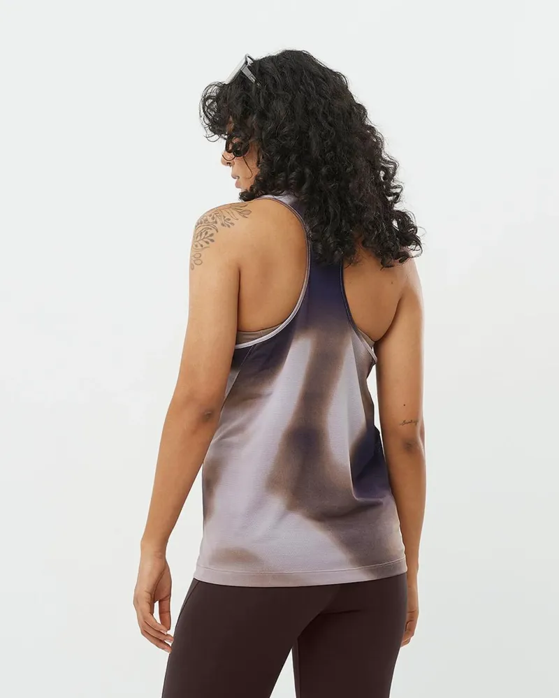 Salomon SHAKEout Core GFX Women's Running Tank Top in Etherea/Astral Aura/Cosmic Sky-3