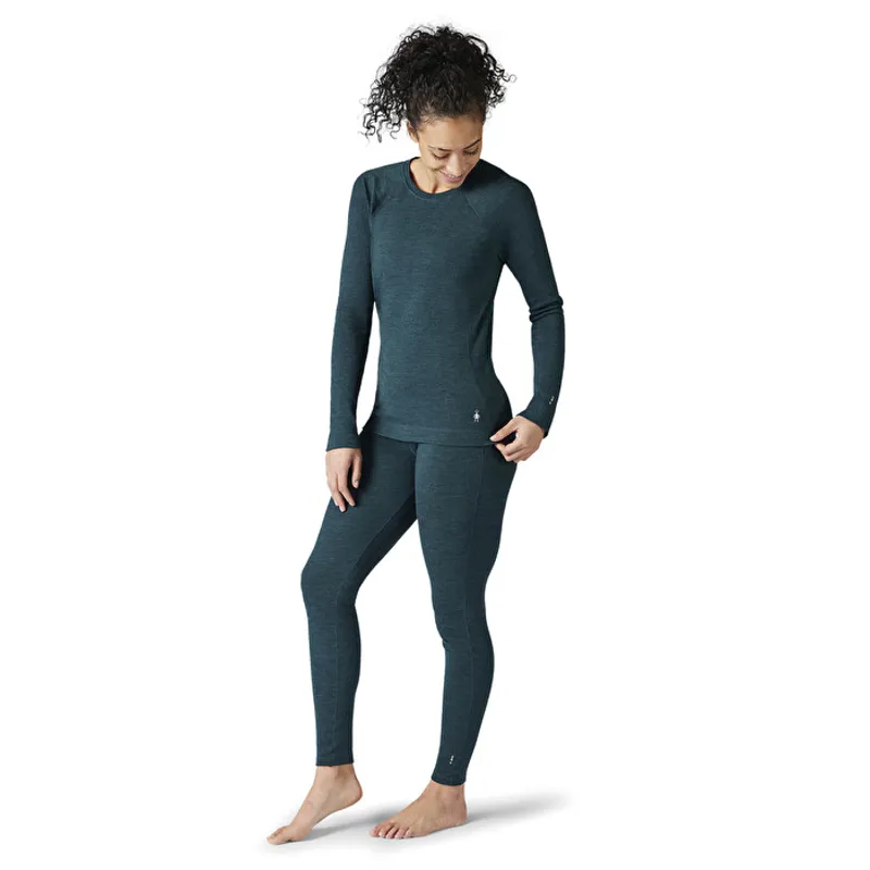 Smartwool Women's Classic Thermal Merino Base Layer Crew in Twilight Blue Heather-1
