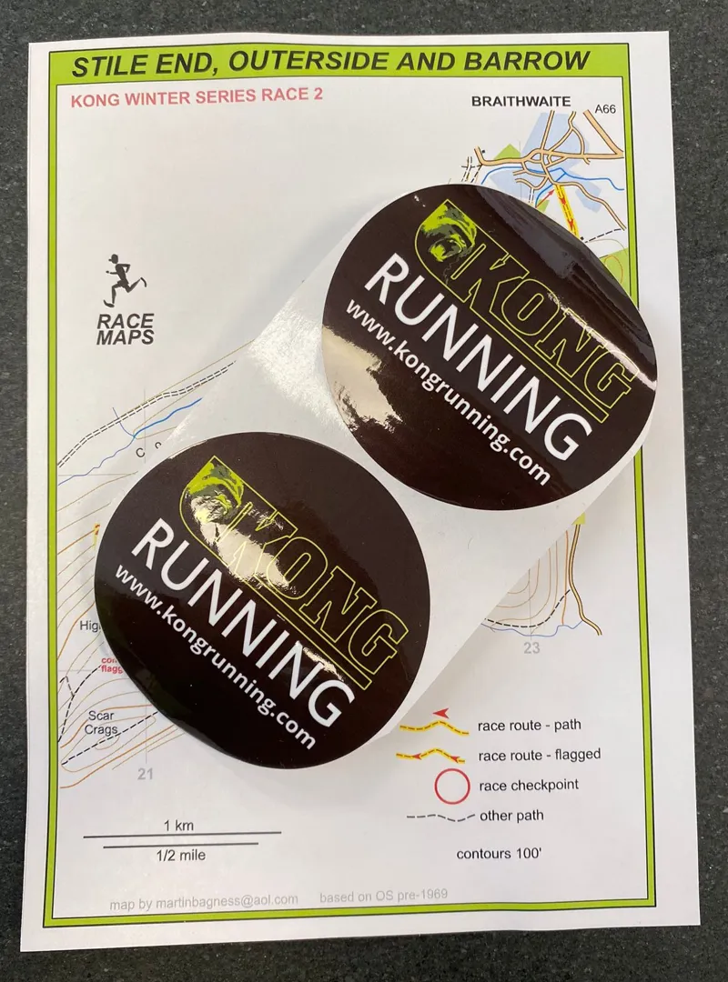 KONG Stile End-Outerside-Barrow Fell Race Map