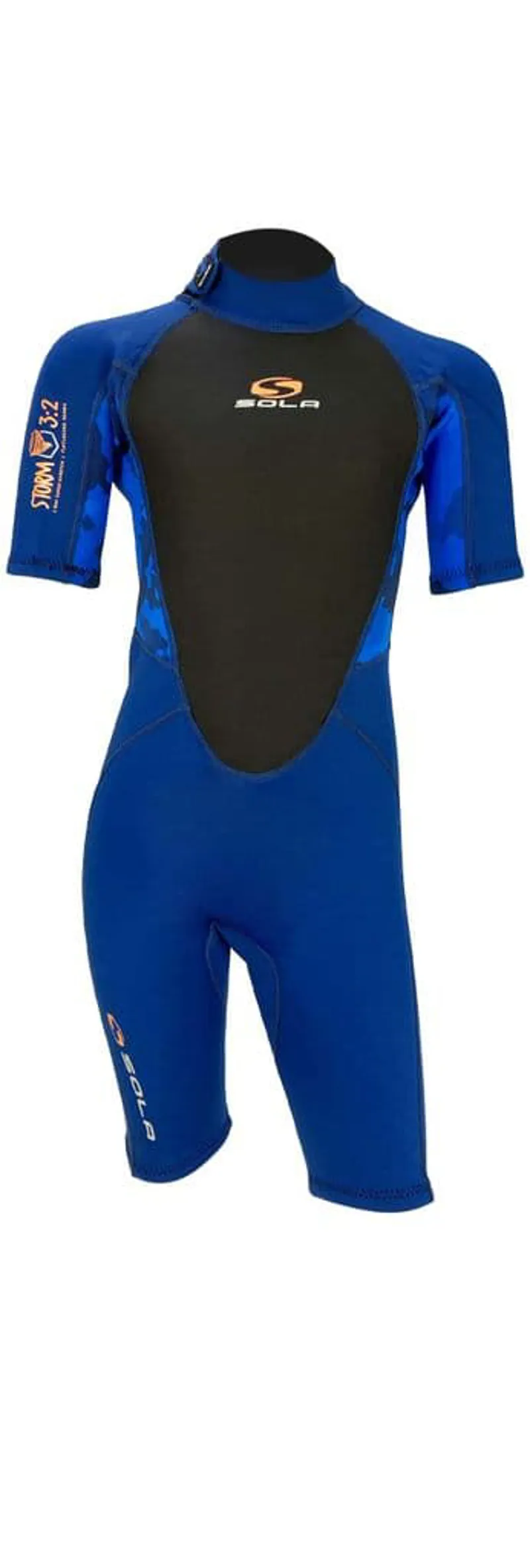 Sola Kid's Storm 3/2mm Shortie Wetsuit in Blue/Camo