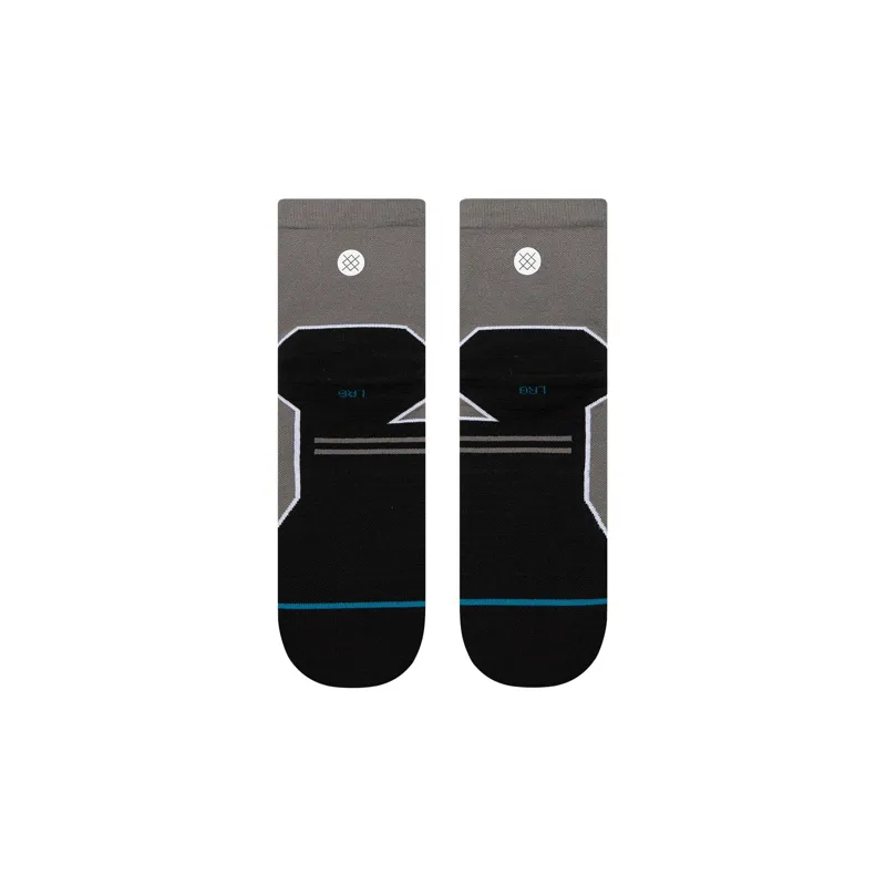 Stance Topo Light Quarter Running Sock in Grey -2