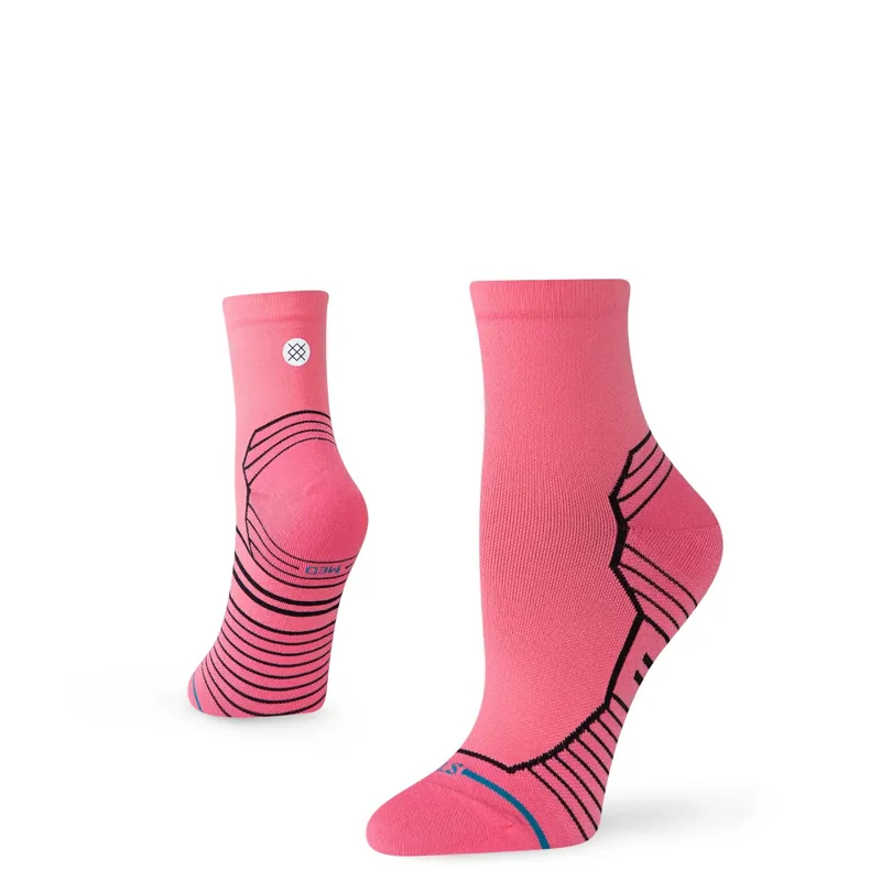 Stance Variegated Ultra Light Quarter Women's Running Sock in Pink-1