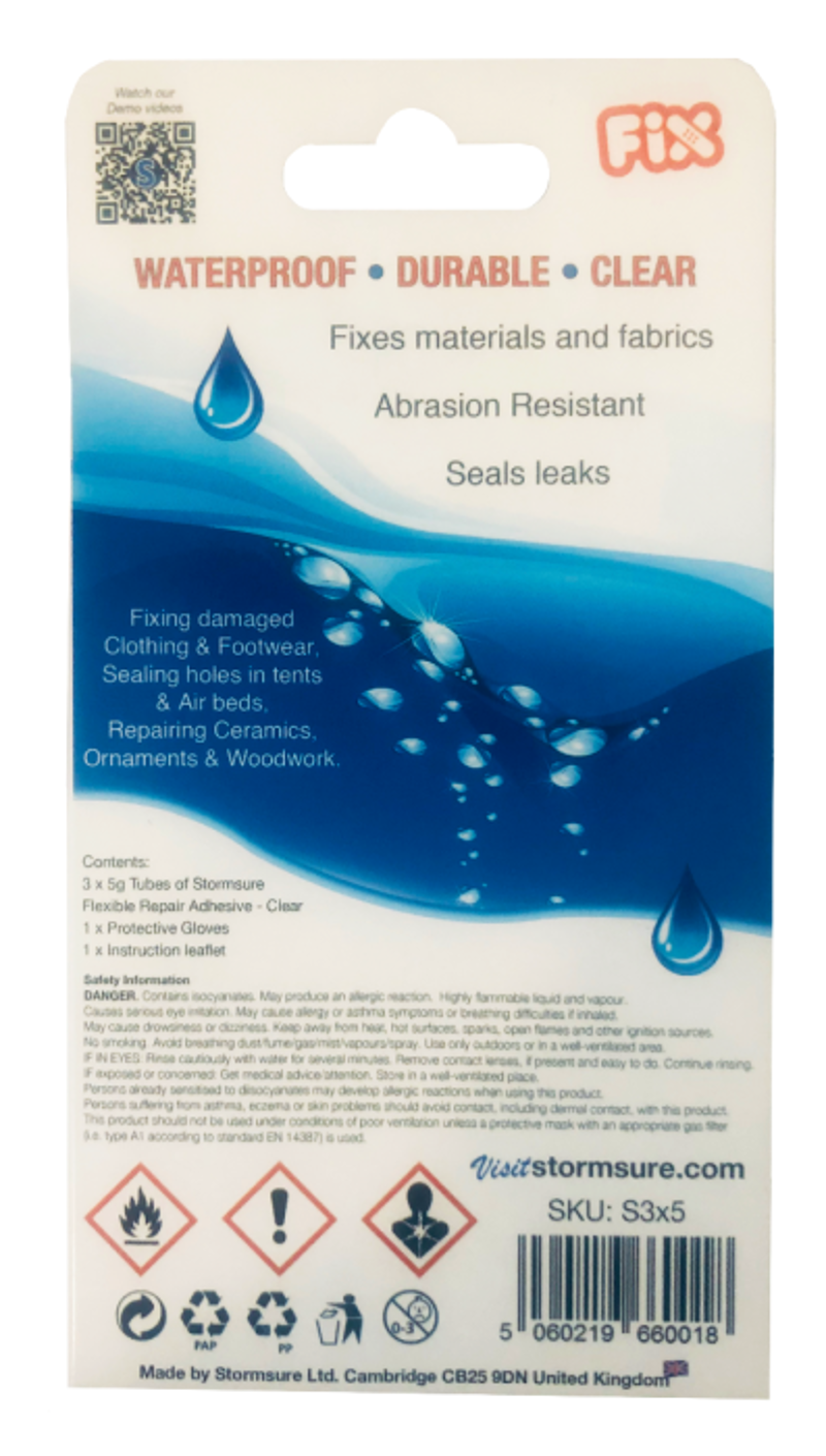 Stormsure Flexible Repair Adhesive 3 x 5g Tubes-2