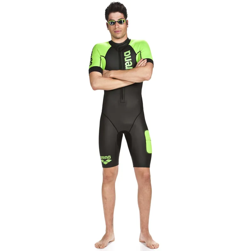 Arena Swimrun Mens Wetsuit in Black/Green-3