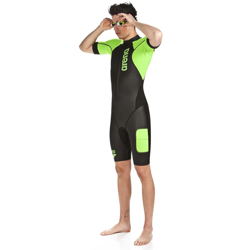 Arena Swimrun Mens Wetsuit in Black/Green-2