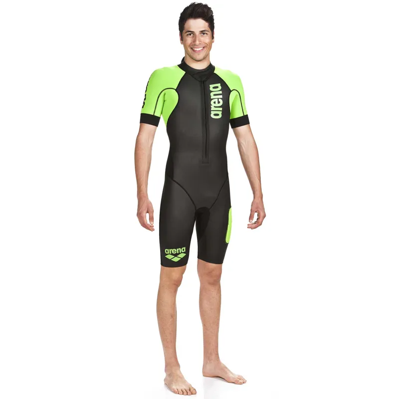Arena Swimrun Mens Wetsuit in Black/Green-1