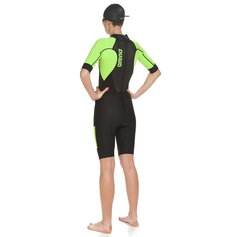 Arena Swimrun Womens Wetsuit in Black/Green-2
