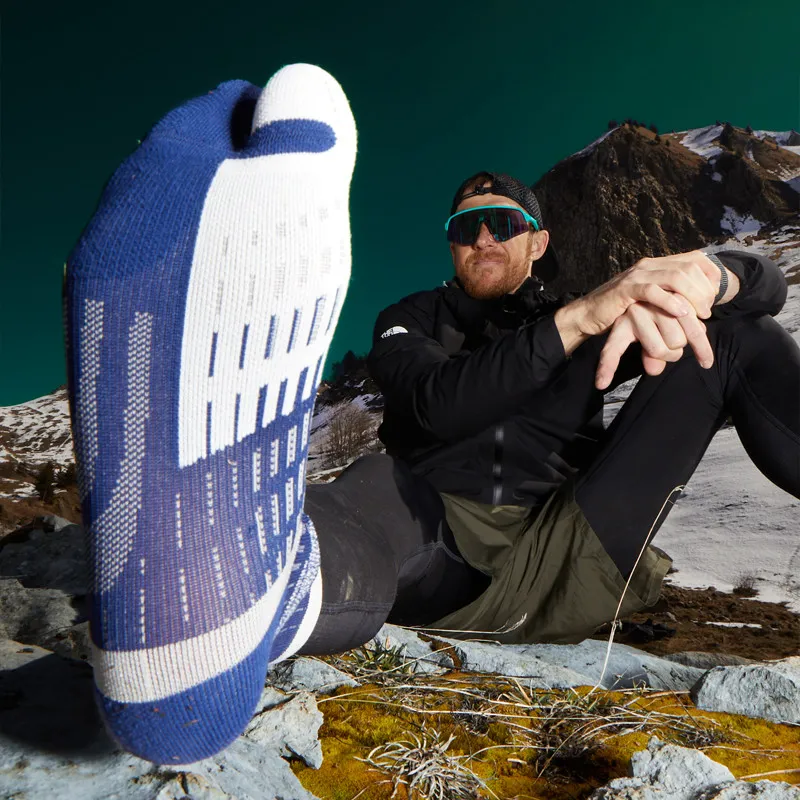 Sidas Free Trail Unisex Running Socks in Blue/Grey-4