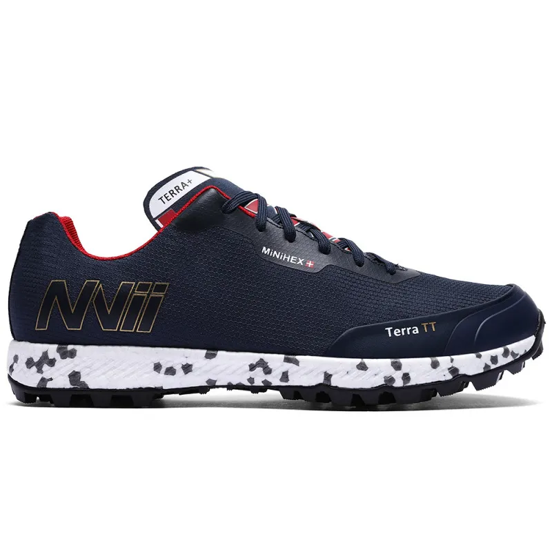 Nvii Terra TT Unisex Trail/Fell Running Shoe in Dark Blue/Red/Gold