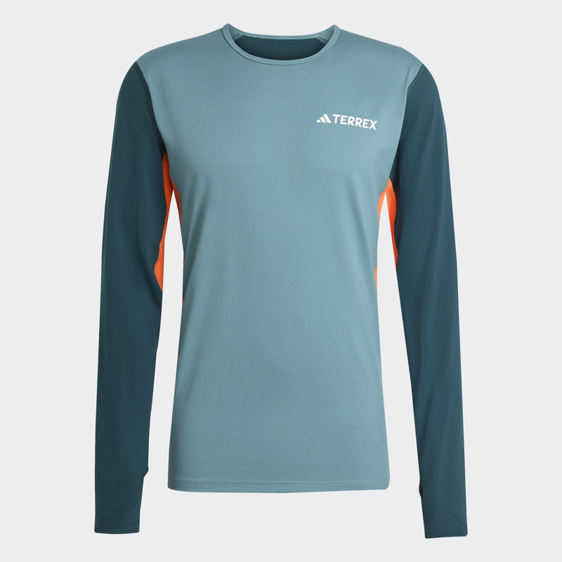 adidas Terrex Multi Synthetic Men's Long Sleeve Base Layer in Pure Tea/Aurora Ivy