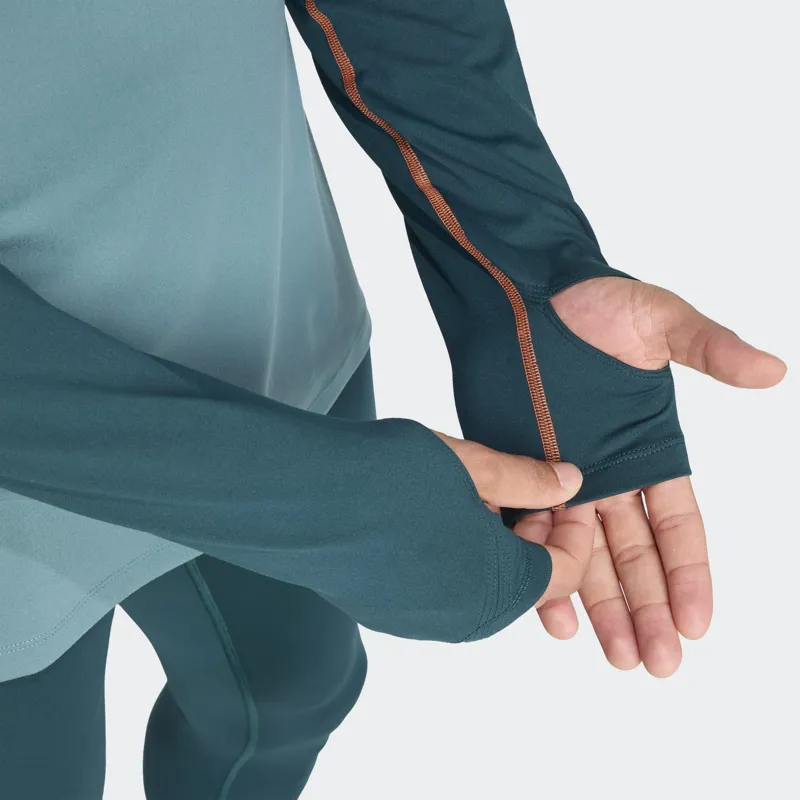 adidas Terrex Multi Synthetic Men's Long Sleeve Base Layer in Pure Tea/Aurora Ivy-2