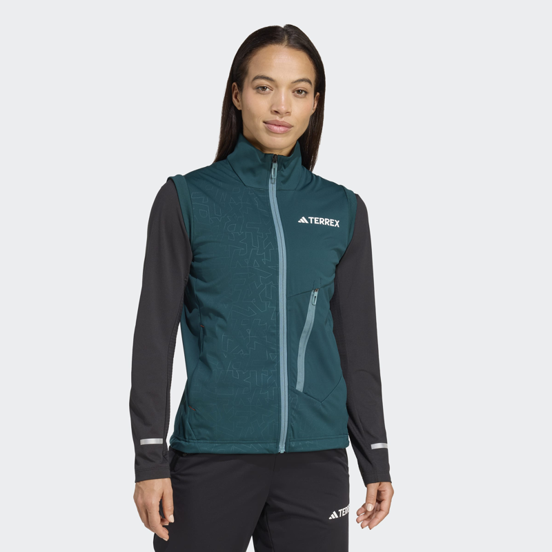 adidas Terrex Xperior Cross-Country Ski Women's Softshell Vest in Aurora Ivy-1