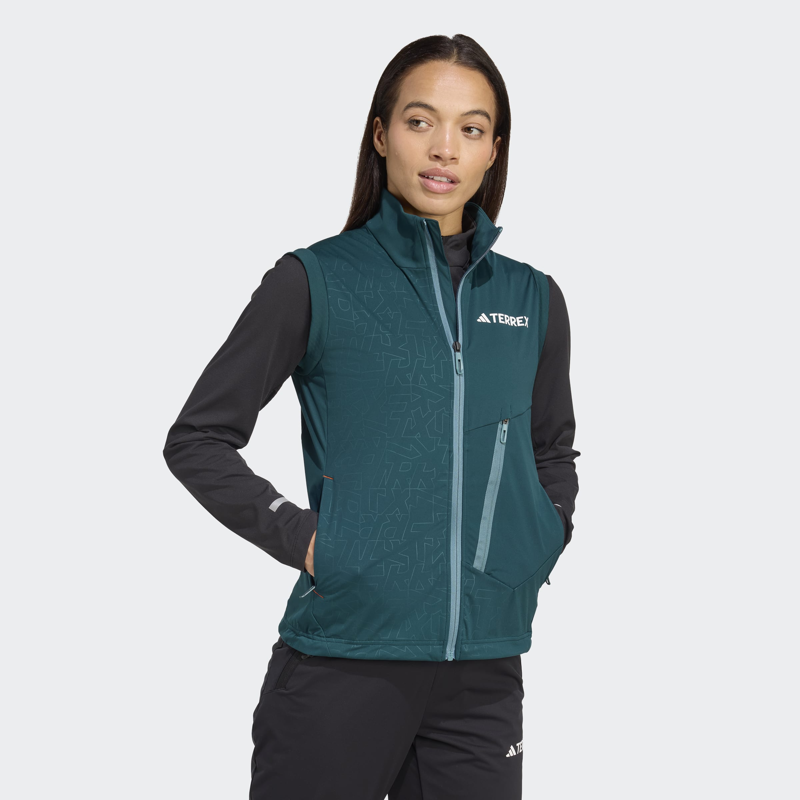 adidas Terrex Xperior Cross-Country Ski Women's Softshell Vest in Aurora Ivy-3
