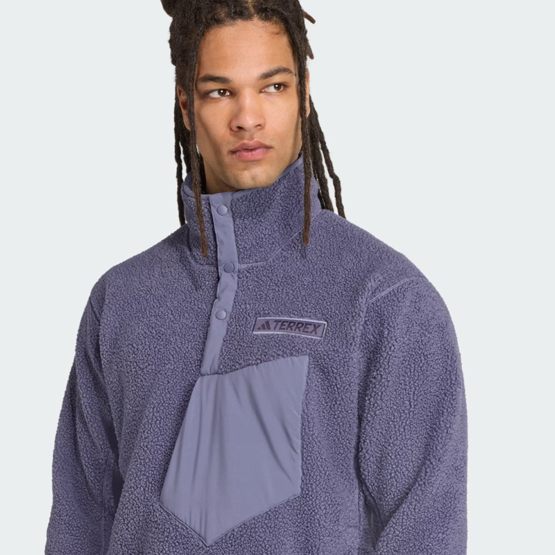 Terrex Xploric High Pile Fleece Pullover Men's Sweatshirt in Preloved Violet-3