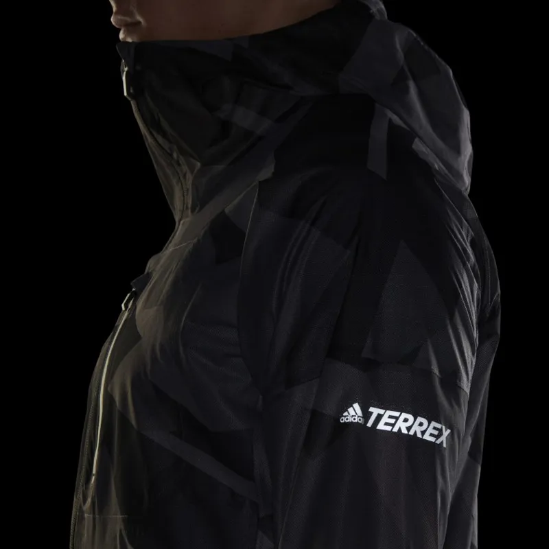 adidas Terrex Men's Agravic Graphic AOP Rain Jacket in Grey-10