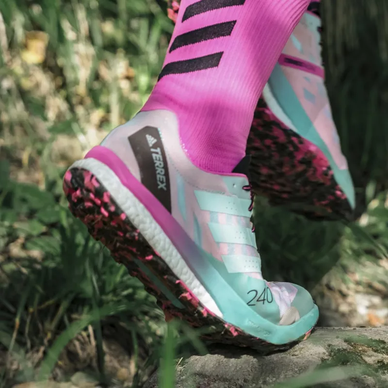 adidas Terrex Speed Ultra Men's Trail Running Shoe in Cloud White/Acid Mint/Scream Pink-10