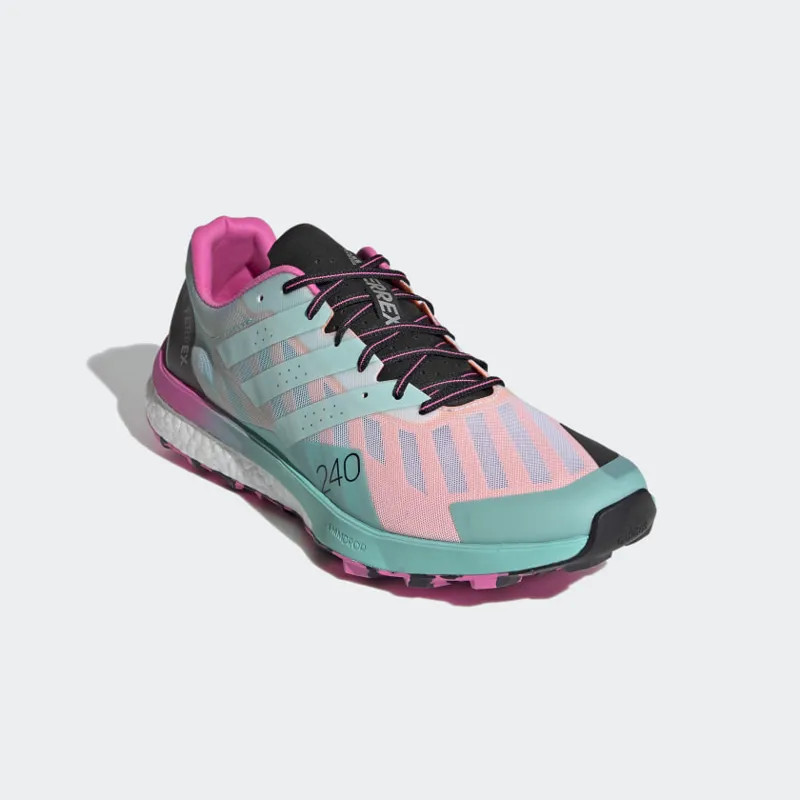 adidas Terrex Speed Ultra Men's Trail Running Shoe in Cloud White/Acid Mint/Scream Pink-4