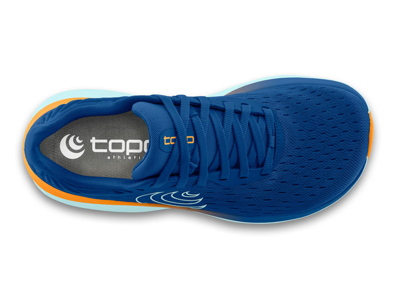 Topo Athletic Atmos Men's Road Running Shoe in Blue/Orange-2