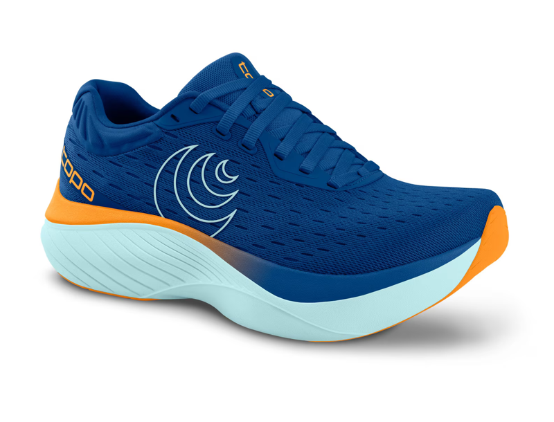Topo Athletic Atmos Men's Road Running Shoe in Blue/Orange-4