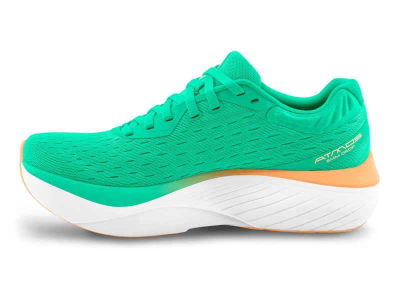 Topo Athletic Atmos Women's Road Running Shoe in Green/Orange-3