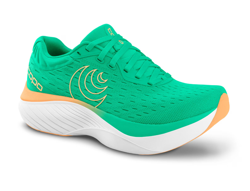 Topo Athletic Atmos Women's Road Running Shoe in Green/Orange-4