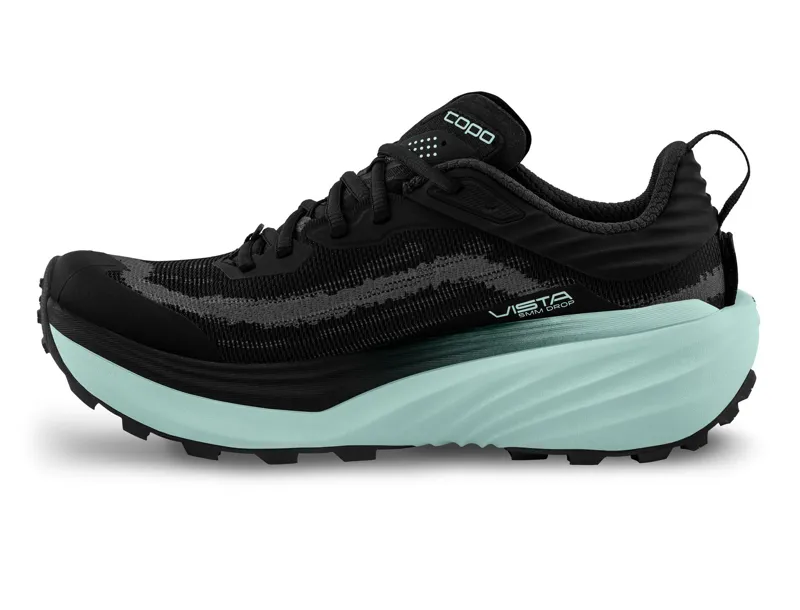 Topo Athletic Vista Women's Trail Running Shoe in Black/Mint-3