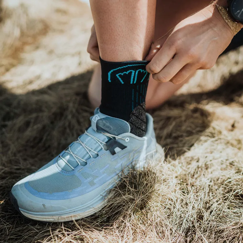 Sidas Trail Double Running Sock in Black/Turquoise-5