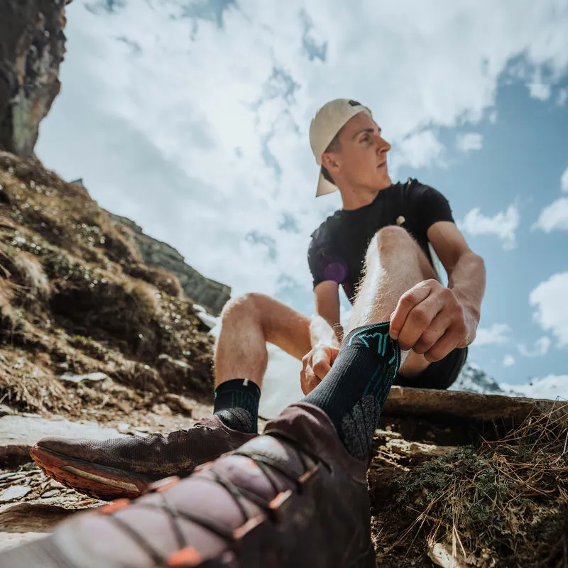 Sidas Trail Double Running Sock in Black/Turquoise-7