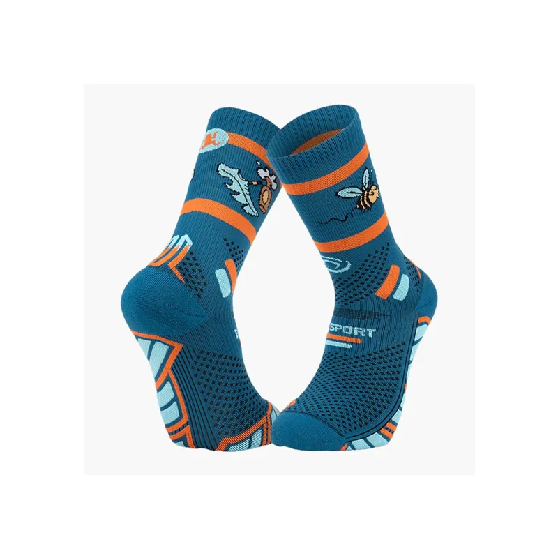 BV Sport Trail Ultra High Running Socks in Bee Beer Blue