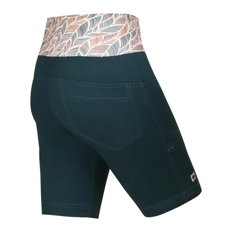Ocun Sansa Women's Climbing Short in Green Deep Teal-2
