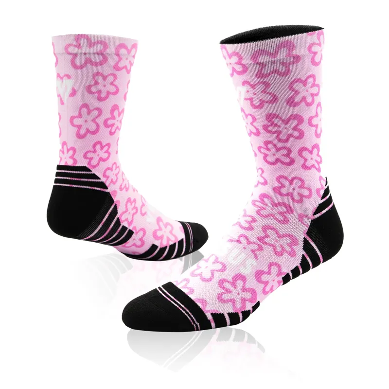 Versus Active Crew Running Socks in Pink Flower Power