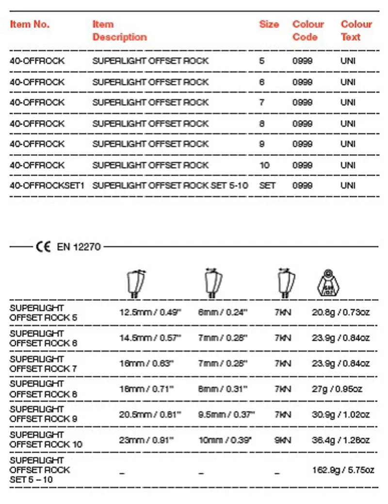 Wild Country Superlight Offset Rock Size 6-1