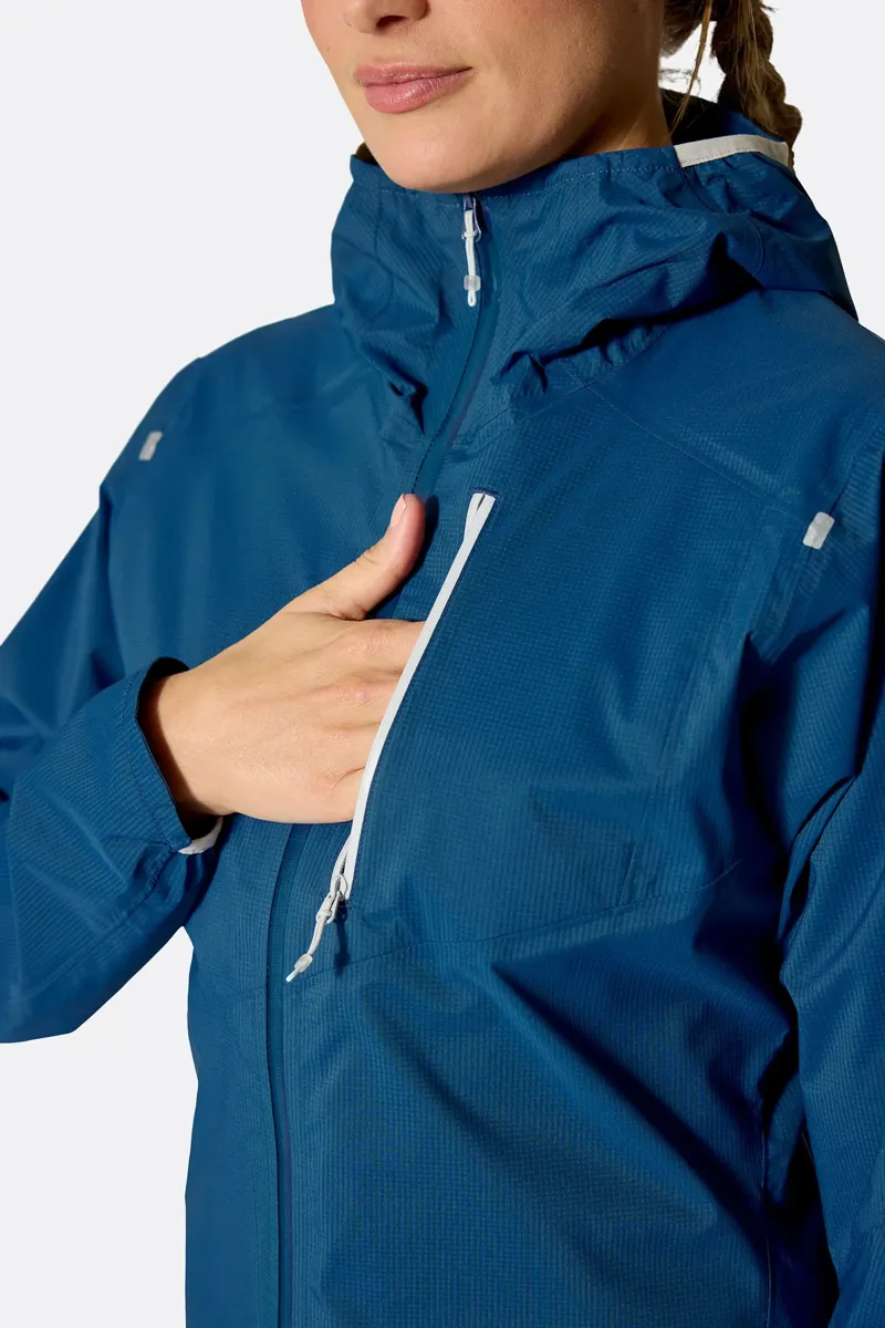 Rab Downpour Trail Light Women's Waterproof Jacket in Tempest Blue-4
