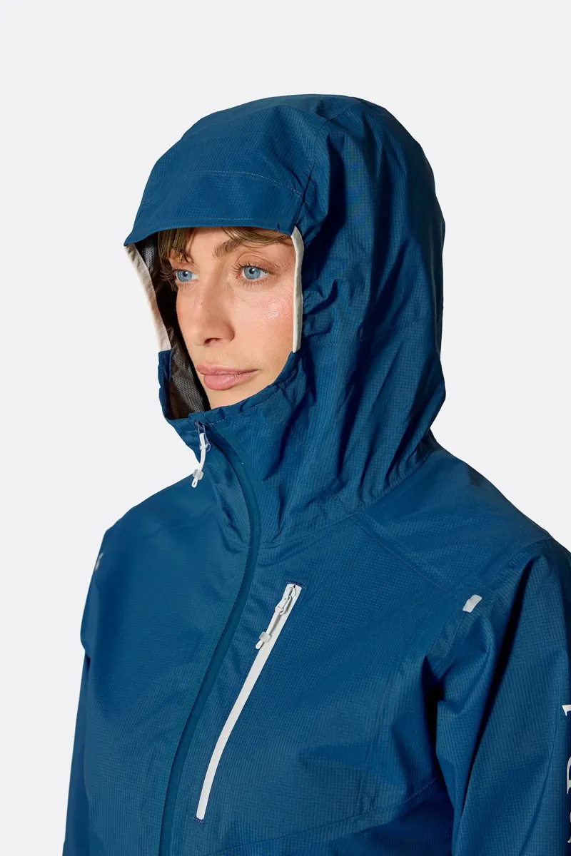 Rab Downpour Trail Light Women's Waterproof Jacket in Tempest Blue-3