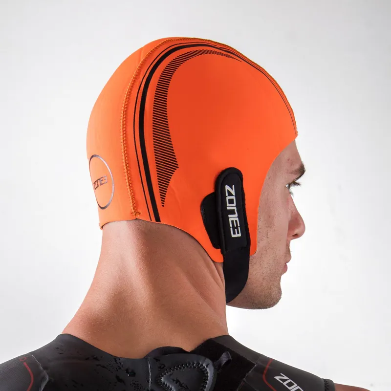 Zone3 Orange Neoprene Swim Cap-2