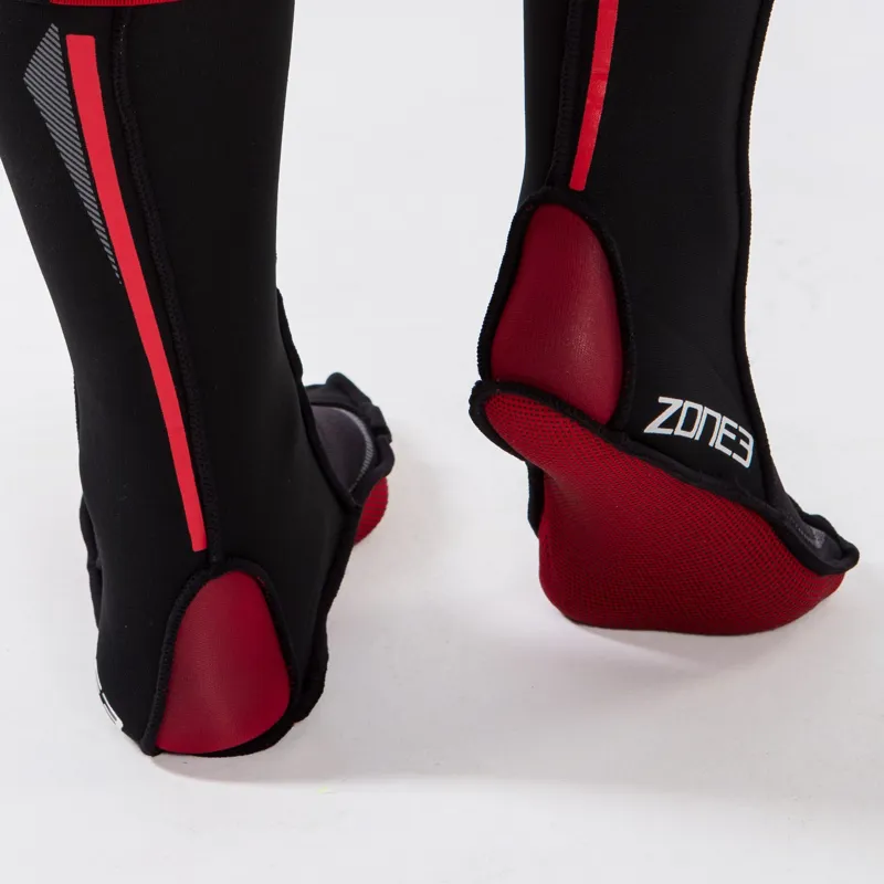 Zone3 Neoprene Swim Socks in Black/Red-2