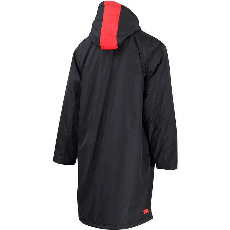 Zone3 Polar Fleece Parka Robe Jacket in Black/Grey/Red-1