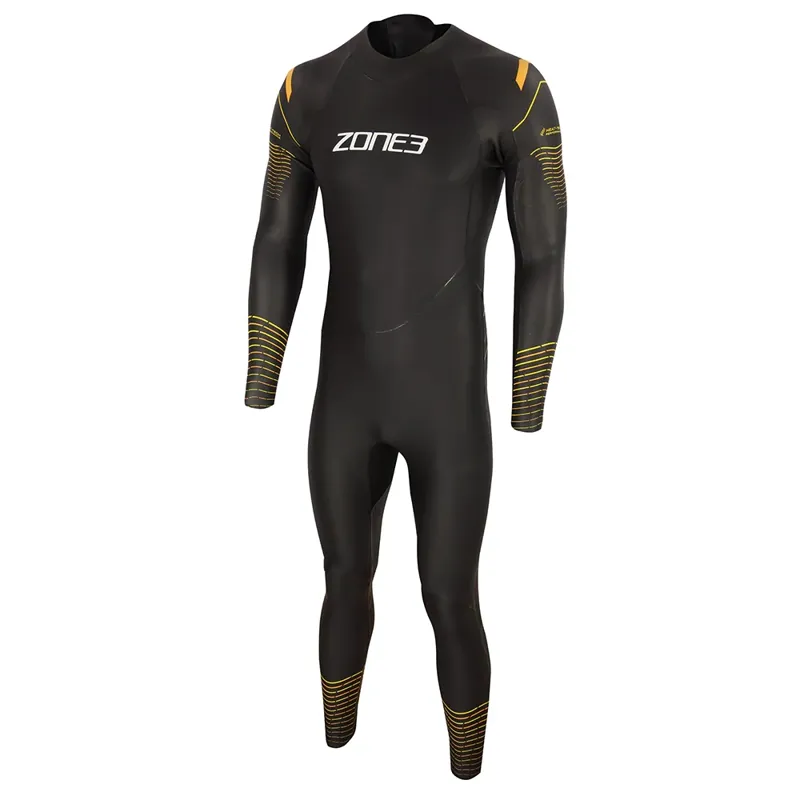 Zone3 Men's Thermal Aspect Breaststroke Wetsuit in Black/Orange/Yellow