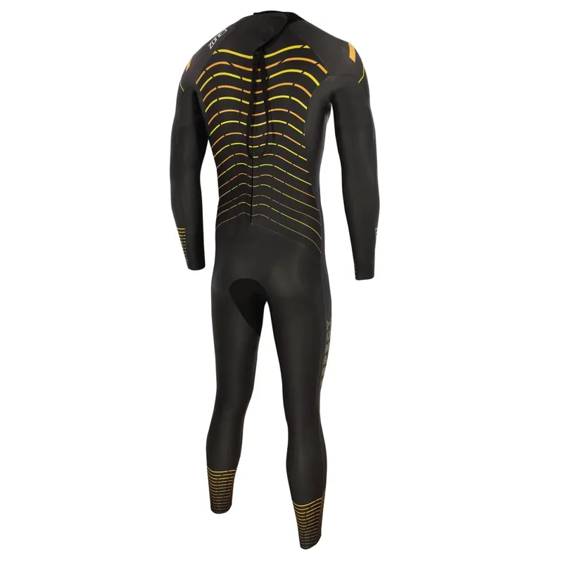 Zone3 Men's Thermal Aspect Breaststroke Wetsuit in Black/Orange/Yellow-1